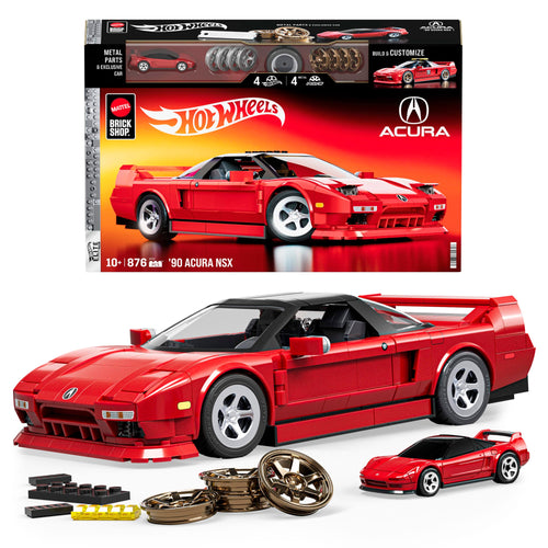 (Sold Out) Mattel Brick Shop Hot Wheels ’90 Acura Nsx Building Toy (876 Pieces), For Collectors